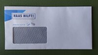 Briefumschlag m. Fenster "Haas Hilft!"