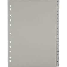 Register A-Z, A4, grau