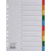 Register Kunststoff, farbig, 10-teilig